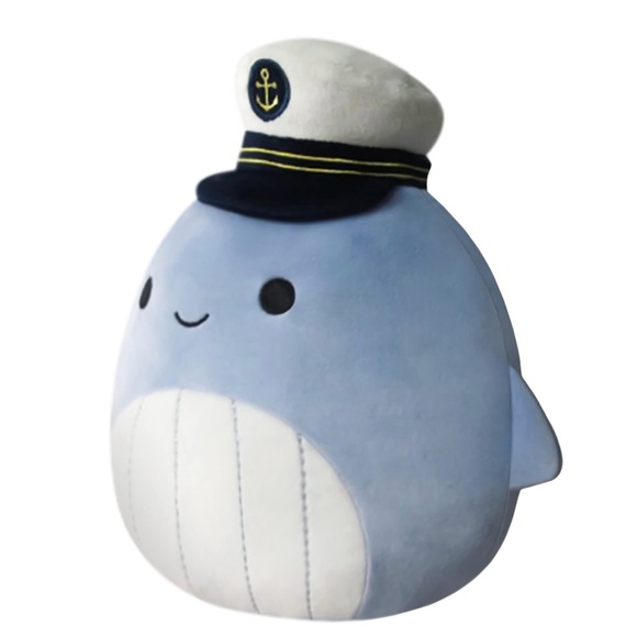Squishmallows Samir Blue Whale with Sailor Hat - Ultrasoft Kelly Toy Plush 12” - Picture 3 of 9